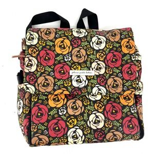 Petunia Pickle Bottom Diaper Bag Backpack Floral Roses Black Convertible